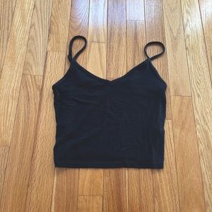 Aerie Real Soft Black Cropped Tank